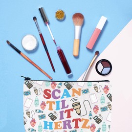 Gzrlyf Scan Til It Hertz Sonography Makeup Bag Ultrasound Technologist Gift Cardiac Sonographer Gift Mri Rad Tech Cosmetic Bag (SCAN TIL IT HERTZ)