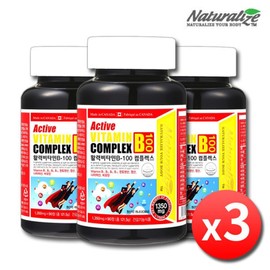 Active Vitamin B100 Complex High-Dose B Group B12 3 Bottles 9 Months of Vitality Vitamin B Group B100 Highly Concentrated B1 B3 B5 B6 B9 Complex / 활성 비타민B 100 컴플렉스 고함량 B군 B12 3병 9개월 활력 비타민 비군 B100 고농축 B1 B3 B5 B6 B9 복합체