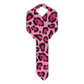 Set of 5 Uncut Blank Designer SC10 Pink Leopard Replacement House Keys for SC1 Schlage Style Locks