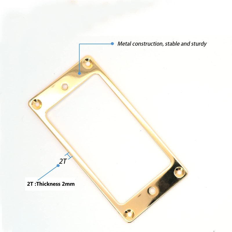 harpfeas 2PCS Flat Metal Humbucker Pickup Mounting Ring Set -