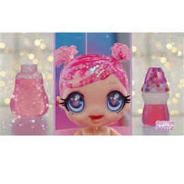 Glitter Babyz MGA Melody Highnote Baby Doll with 3 Magic Colour Changes Through Ice Cold Water, Lavender Glitter Hair, Music Outfit, Nappy, Bottle and Dummy - For Children from 3 Years