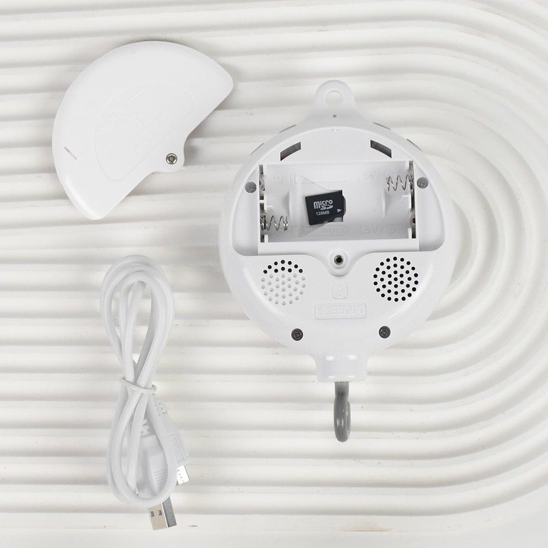 HLEEDUO Bluetooth Mobile for Crib, Mobile Rotary Music Box Spinner