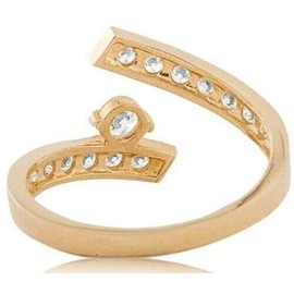 GLOW SPECTRA JEWELS Fashionable Beautiful Bypass Toe Ring in 14K Yellow Gold Finish 925 Sterling Silver Gift for Womens