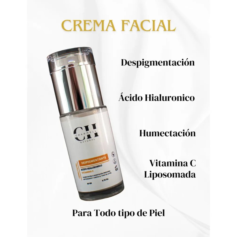 Charmell Natural Crema Facial Á. Hialurónico Vitamina C 40g