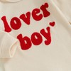 Lesimsam Newborn Infant Baby Boy Valentines Outfit Letter Embroidery Long