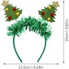 Christmas Tree Headbands, 2pcs Green Tinsel Head Party Xmas Tree