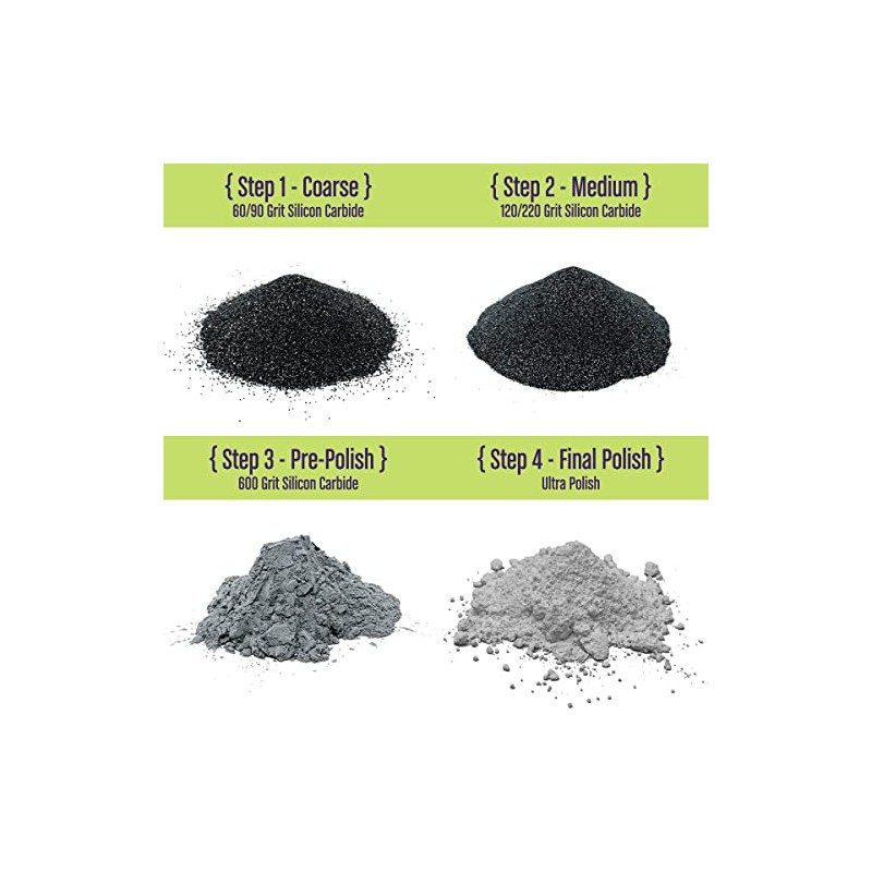 Wirejewelry 4 Step Rock Tumbler Abrasive Grit and Polish Kit,
