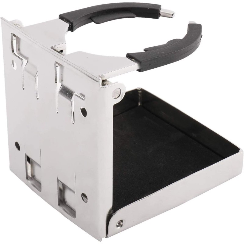 Amarine Made 2X Stainless Steel Adjustable Folding Cup Drink Holder