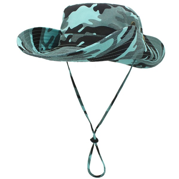 Home Prefer UPF50+ - Sombrero de sol para hombre y mujer, sombrero de pesca de ala ancha, Agua, Talla única(HP0521-AQ)