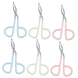 BIUDECO 6Pcs Stainless Steel Eyebrow Clip Scissors Portable Eyebrow Tweezers for Women Unique Design for Precise Trimming and Shaping for Travel and Everyday Use