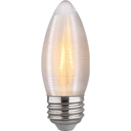Satco S23403 2 watt C11 LED; Satin Spun; Clear; Medium Base; 2700K; 120 lumens; 120 Volts 6-Pack
