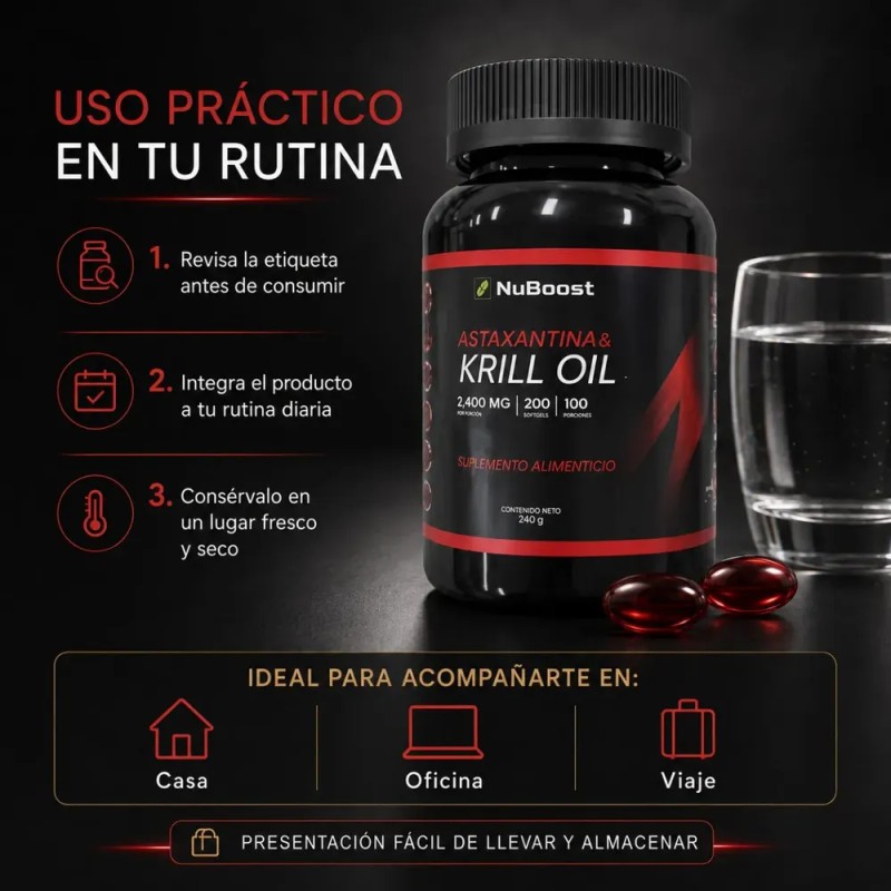 Omega 3 Krill Oil Astaxantina 2000mg 200 Capsulas Plus
