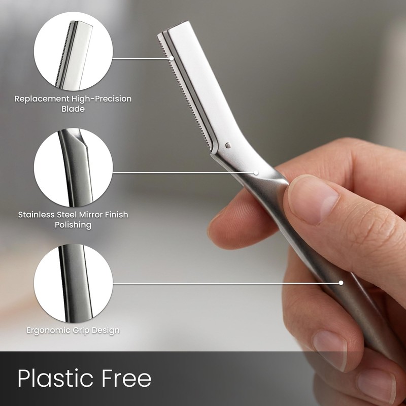 Dermaplane Razor for Women, Face Razor with 3 Stainless Steel