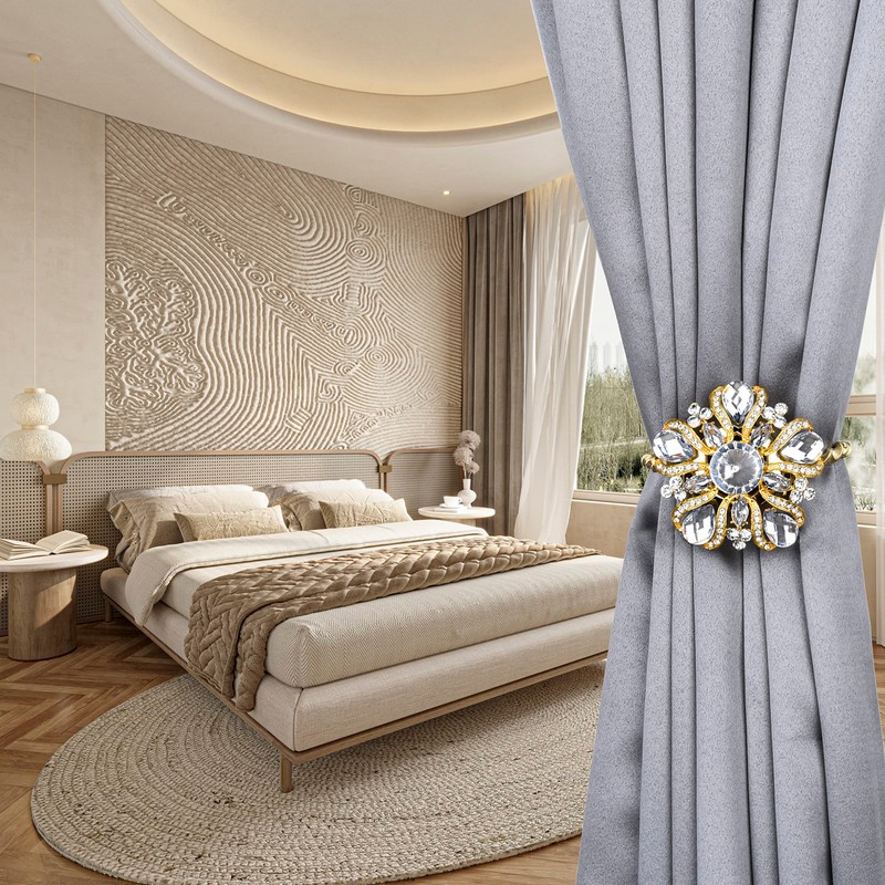 SUQ I OME Luxury Big Crystal Magnetic Curtain Tieback Holdback