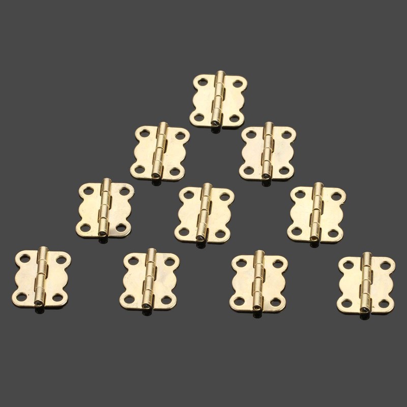 Mini Hinges, Trigger Hinges, 50 Pieces, For Wooden Boxes, Flat
