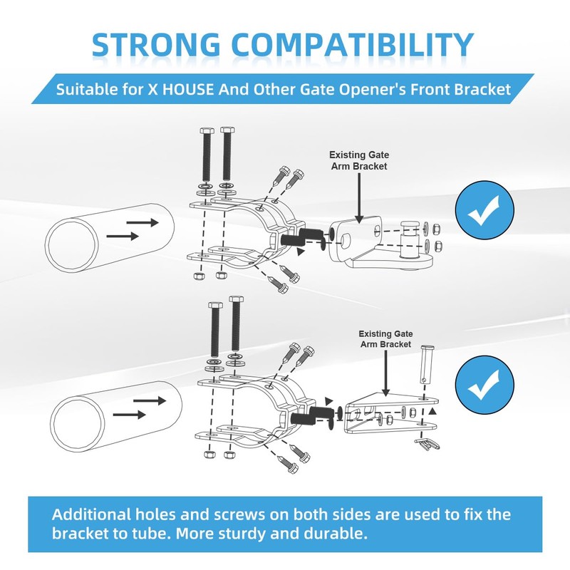 Universal Tube Gate Bracket Kit for Automatic Swing Gate Opener