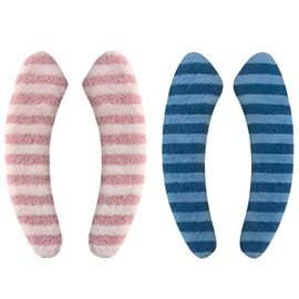 Azragon Toilet Seat Covers Set with Lid Lifter, Universal Fit for All Standard Toilets, Anti-Slip & Warm Design(Pink & Blue)