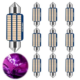 Interior Lighting Car LED, LED Car Interior Lighting 41 mm, LED Interior Lighting Strips, Plug and Play 12 V LED Interior Lighting Car, Car Lighting Interior, Car Light Interior (PinkPurple)