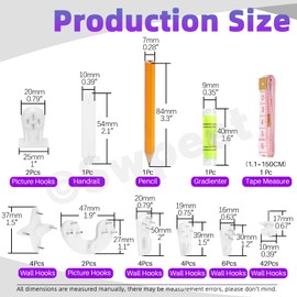 Swpeet Concrete Wall Hooks Kit Invisible Nail Wall Screw Hangers Picture Hanging Non-Trace Invisible Nail Wall Hooks Used in Drywall and Plastering Concrete Wall (N1)