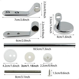 Toilet Seat Hinges Stainless Steel Replacement Hinges - Toilet Lid Attachment Accessories Long Hinge Toilet Lid Seat Hinge Set Attachment Set Used For Fixed Toilet Seat Parts
