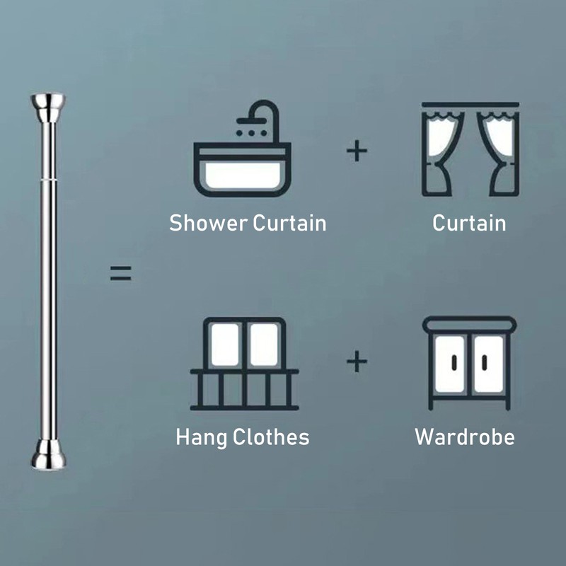 Non-Slip Spring Tension Curtain Rod 20 to 32 Inch Expandable