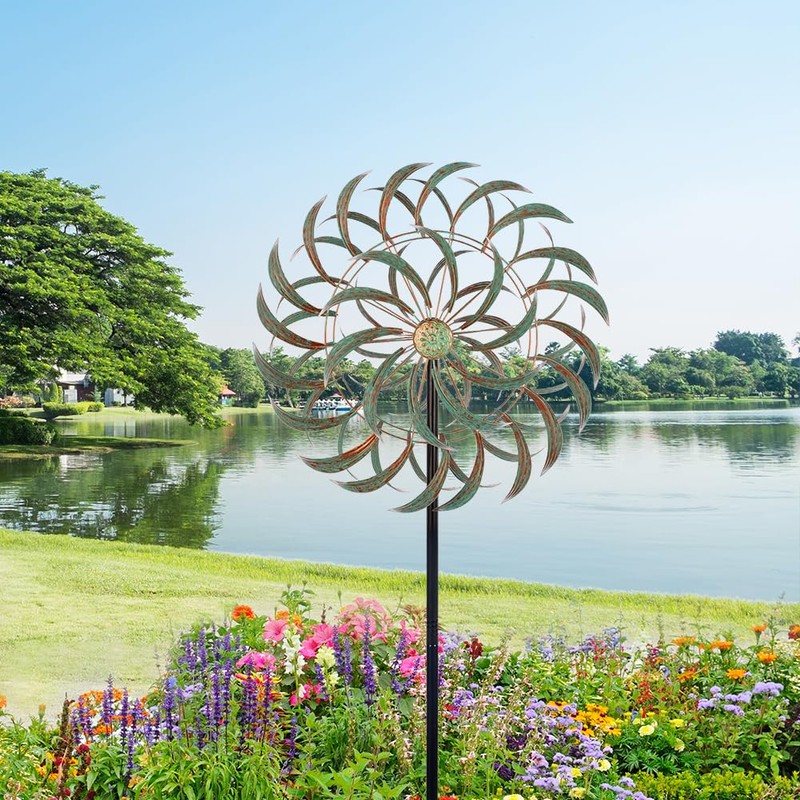 Viveta Large Outdoor Wind Spinner,21 * 85 inches Metal Wind