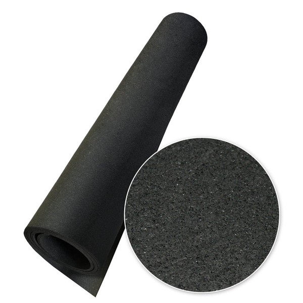 Rubber-Cal Elephant Bark Flooring, Black, 3/8-Inch x 4 x 4.5-Feet