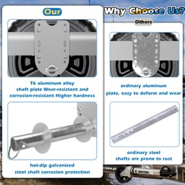 EPICHORIZON Boat Lift Installation Wheel Kit Rust-Proof Boat Lift Wheel Bracket Aluminum Mounting Plates & Hot Dipped Galvanized Steel Axles Comes in Set of Two Boat Lift Parts Fits Most Lifts