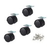 Copapa 1" Dia Plastic Wheel Metal Top Plate Swivel Ball