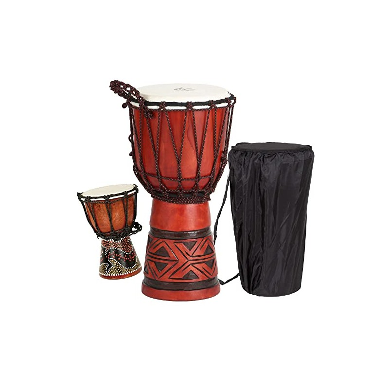 X8 Celtic Labyrinth Djembe Drum with Bag