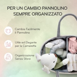 KiddyCare Baby Nappy Caddy Organiser Grey Regular Size