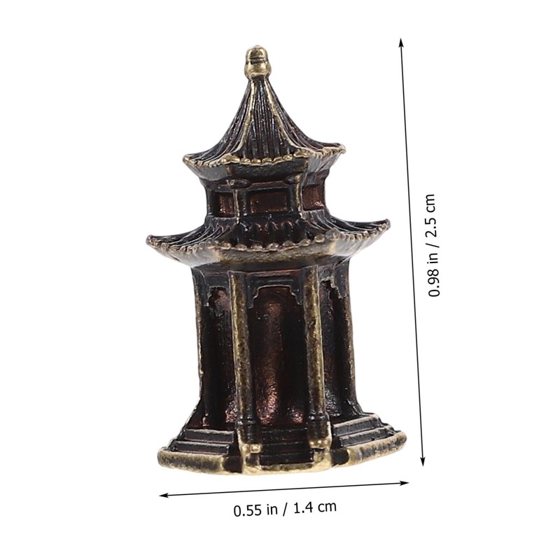 BIUDECO Aquarium Tank Pavilion Landscaping Ornament Pavilion Mini Statue Zen