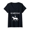 Donna Cavallo Il Mio Posto Felice Equitazione Equitazione Maglietta con