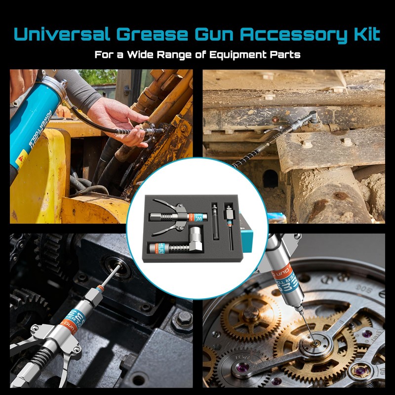 Seesii Grease Gun Accessory Kit for Easy Greasing Narrow &