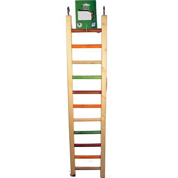 A&E Cage Company 001452 Happy Beaks Wooden Hanging Ladder Multicolored,