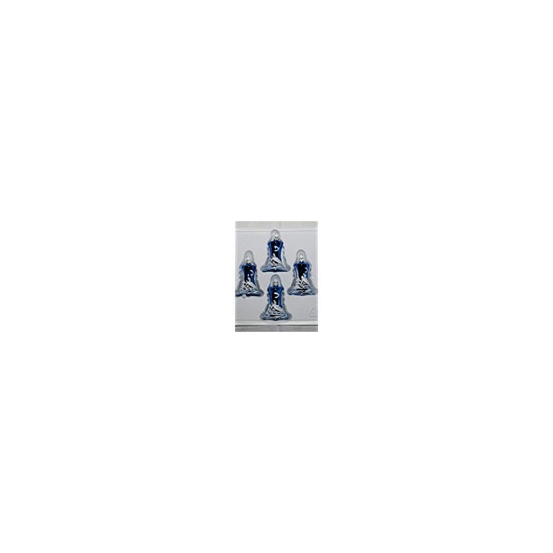 Christmas Tree Decoration Bell Royal Blue with White Winter Landscape