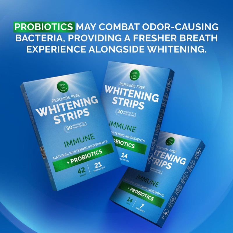 Teeth Whitening Strips by Pop On, 14 Strips, 7-Day Treatment,