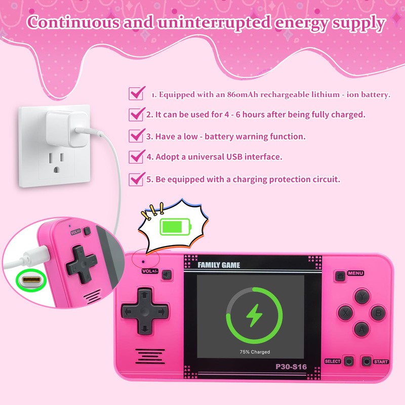 Handheld Game for Kids -Preloaded 220 Retro Video Games, Portable