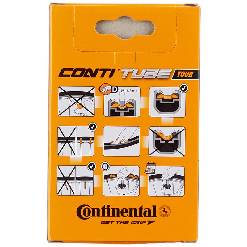 Continental Tour 28 All Bicycle Inner Tube - Black, 32/47-609/642