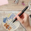 Hello World Newborn Sign Blue Bear Baby Name Birth Announcement