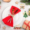 16 PCS Christmas Napkins and Ring Set, 8 Christmas Napkin