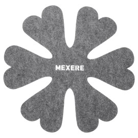 sourcing map 26cm/10.2" Pot and Pan Protectors, 6Pack Anti-Slip Pan Dividers Pads Pot Separators Protectors for Stacking and Protecting Your Cookware (Floral, Grey)