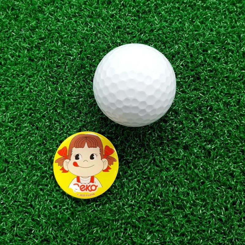 HOKUSHIN TRADING MK0476 Golf Ball Marker Peko-chan Acrylic Marker Yellow
