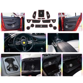 SKTU for 2023 2024 2025 Mazda CX-30 CX30 Door Slot Mat 2020-2025 CX-30 CX30 DM Non-Slip Interior Door Groove Gate Pad Fit Door Compartment Cup Center Console Liners Car Accessory Decoration (Red)