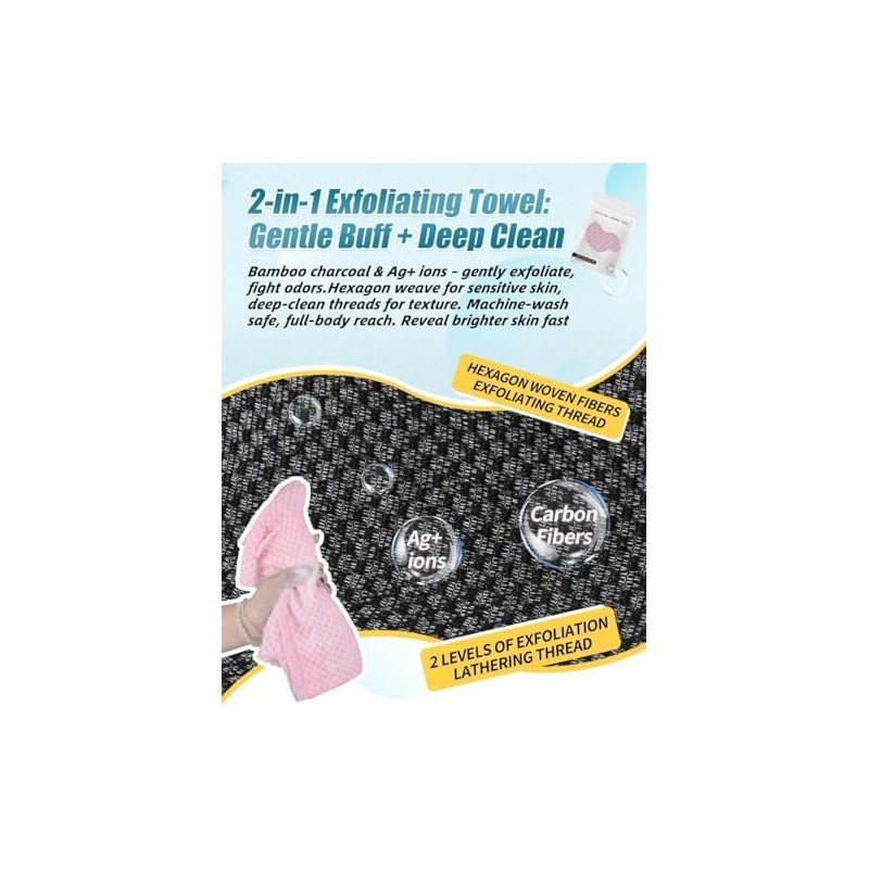 HASTHIP MAYCREATE® Toalla Exfoliante para Hombre 25x100cm, Paño Corporal para
