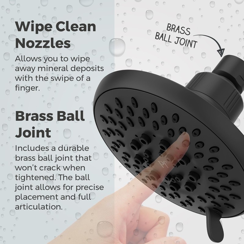 Pfister Universal Shower Head, Shower Arm Not Included, 5-Function, 1.75