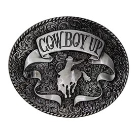 NCERYE Cowboy Belt Buckle, Western Cowgirl COWBOY UP Belt Buckles, Men’s Country Rodeo Belt Buckle (COWBOY UP)