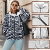 Kathyboom Zebra Print Women's Causal Hoodies Zip Up Jackets Long