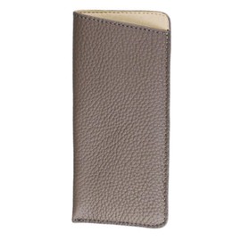 K Luxury Women's Eyeglass Case Leather Soft Holder Pocket Cases Slim Travel Pouch for Sunglasses Eyeglasses Readers (Grey)