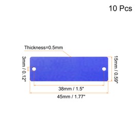 QUARKZMAN Pack of 10 45 x 15 x 0.5 mm Aluminium Blank Labels Rectangle Engraving Blanks Card with 2 Holes for Machines Name Plate DIY Label Pendant (Navy Blue)